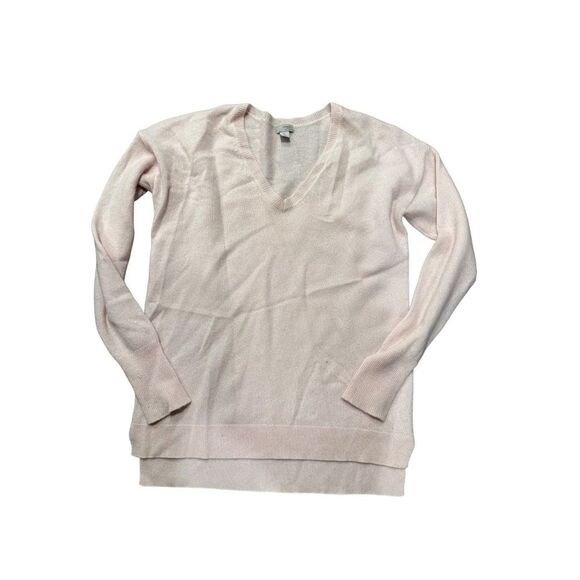 Halogen Light Pink V-neck Cashmere Sweater Medium - Picture 1 of 5
